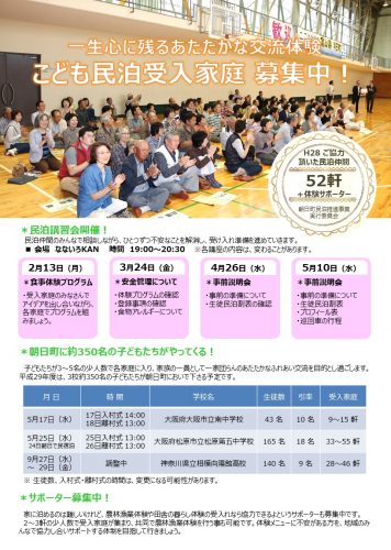 民泊受入家庭募集チラシ